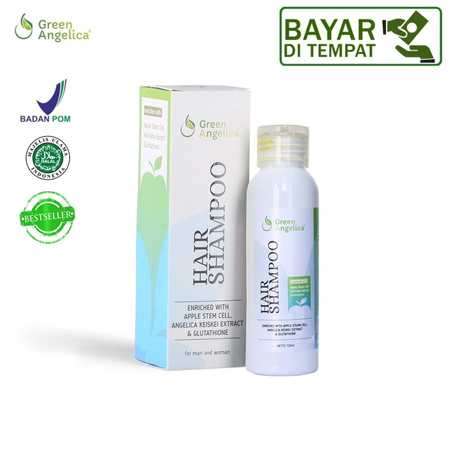 Shampo Penumbuh Rambut Rontok Parah Menghilangkan Ketombe dan Rambut Bercabang Berbahan Alami Hair Shampo Green Angelica