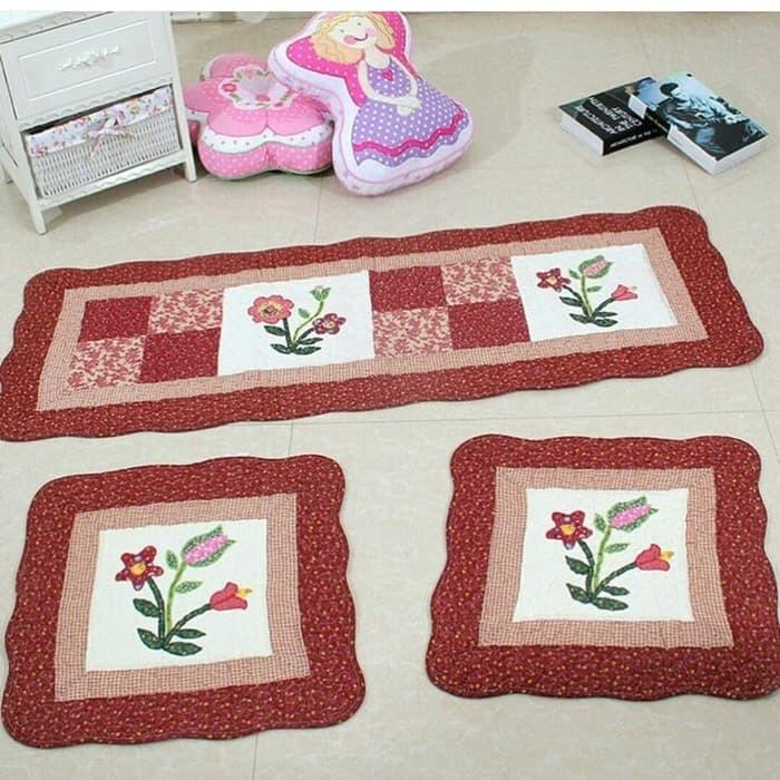 3 in 1 Quilting Set / Alas Sofa / Alas Jok Mobil / keset / taplak meja - awX3c0a