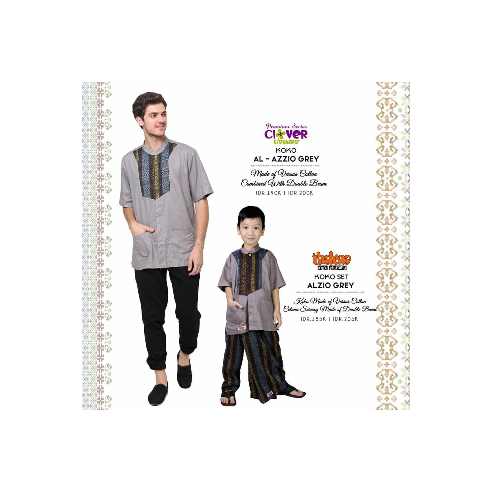 Baju Sarimbit Keluarga Koko Ayah dan Anak Original Clover Size S-XL