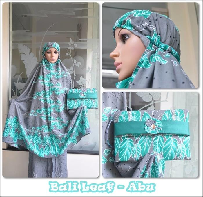 Auf Hammas Mukena mewah / Mukena dewasa / Mukena bali / Mukenah / Mukena katun jepang / Mukenah Wanita / Mukena Putih / Mukenah Murah / Mukenah Jumbo / Mukenah Remaja / Mukenah Dewasa Bali Leaf Abu