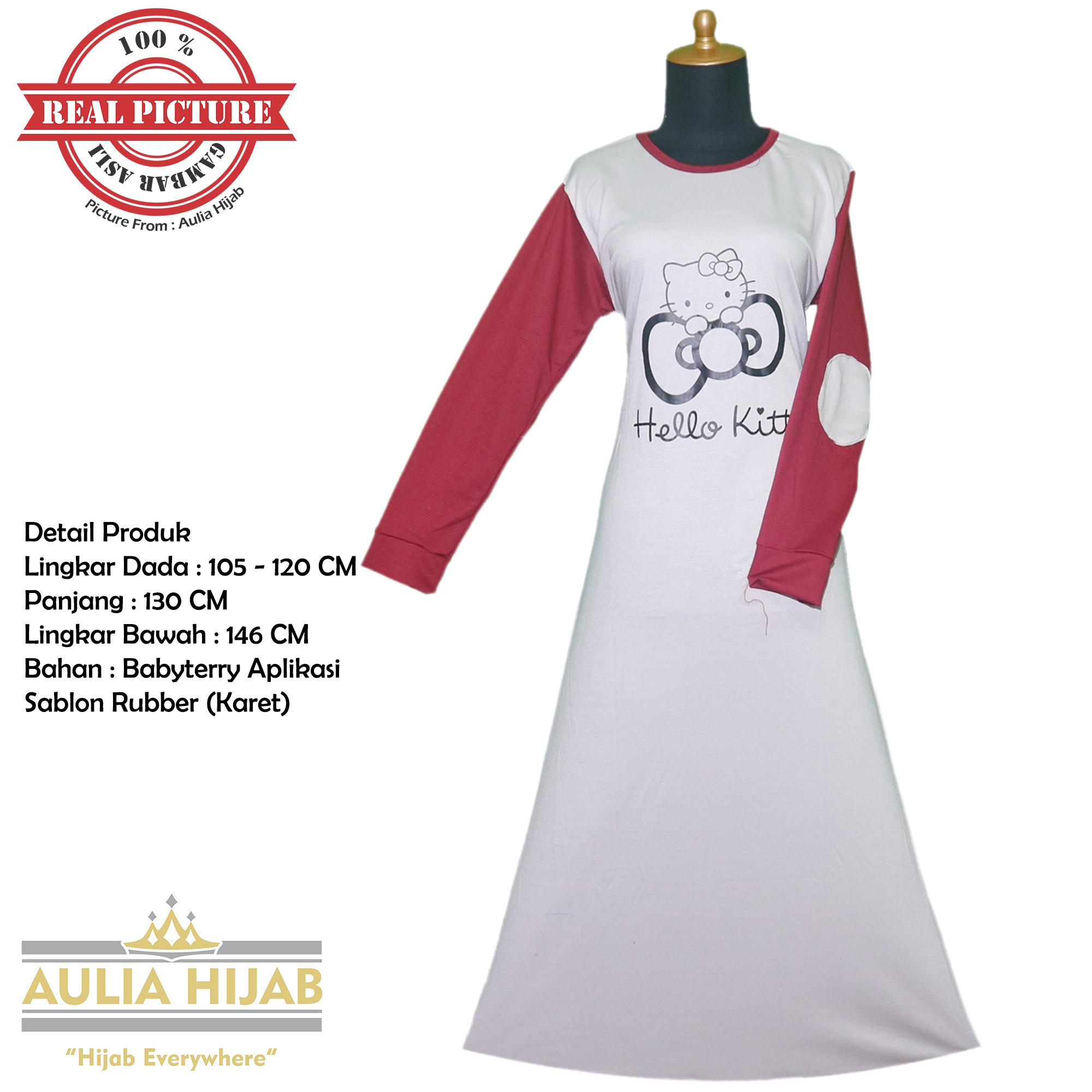 Aulia Hijab - Gamis Hello Kitty Dress Bahan Babyterry Tebal Mix Waffle Tebal/Gamis Waffle/Gamis Best Seller/Gamis Terbaru/Gamis Babyterry/Gamis Kondangan/Gamis Santai/Gamis Murah/Gamis Busui/Gamis Cantik/Gamis Polos/Gamis Pesta/Gamis Real Picture