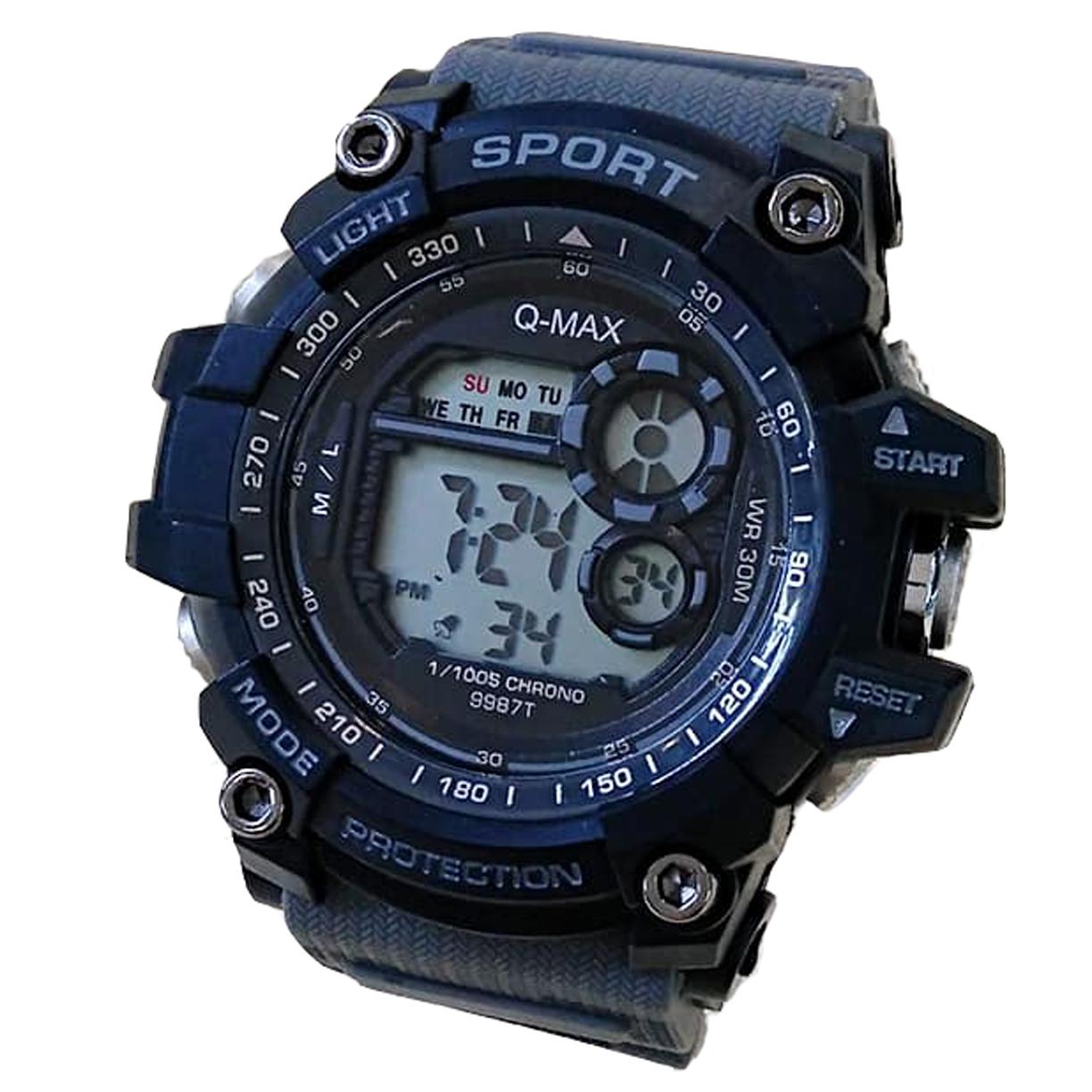 Q-Max Jam Tangan Sport Pria Murah Anti Air 9987T - Digital Watch - Tali Karet - Army Series