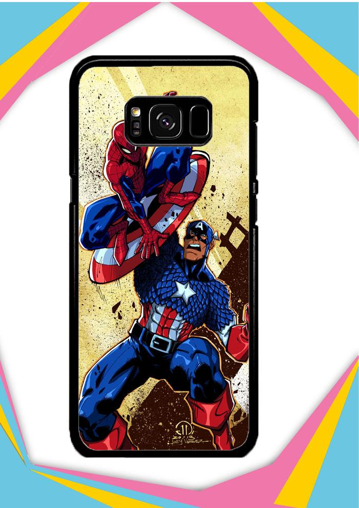 Casing Samsung Galaxy S8 Plus Custom Hardcase captain america vs spiderman Z0492 Case Cover