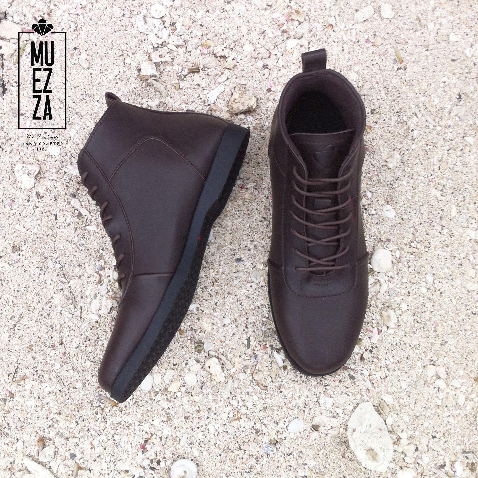 DSH Sepatu Boots Kulit Pria Dan Wanita Bradley's Erudite Kulit Asli Muezza Storm - Coklat