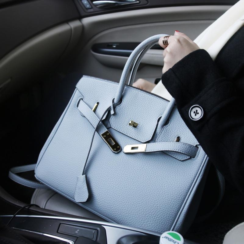 Kelly Pengantin Baru Tas Model Hermes (Danau Biru 25 Inci Nelly Warna Yang Sama)