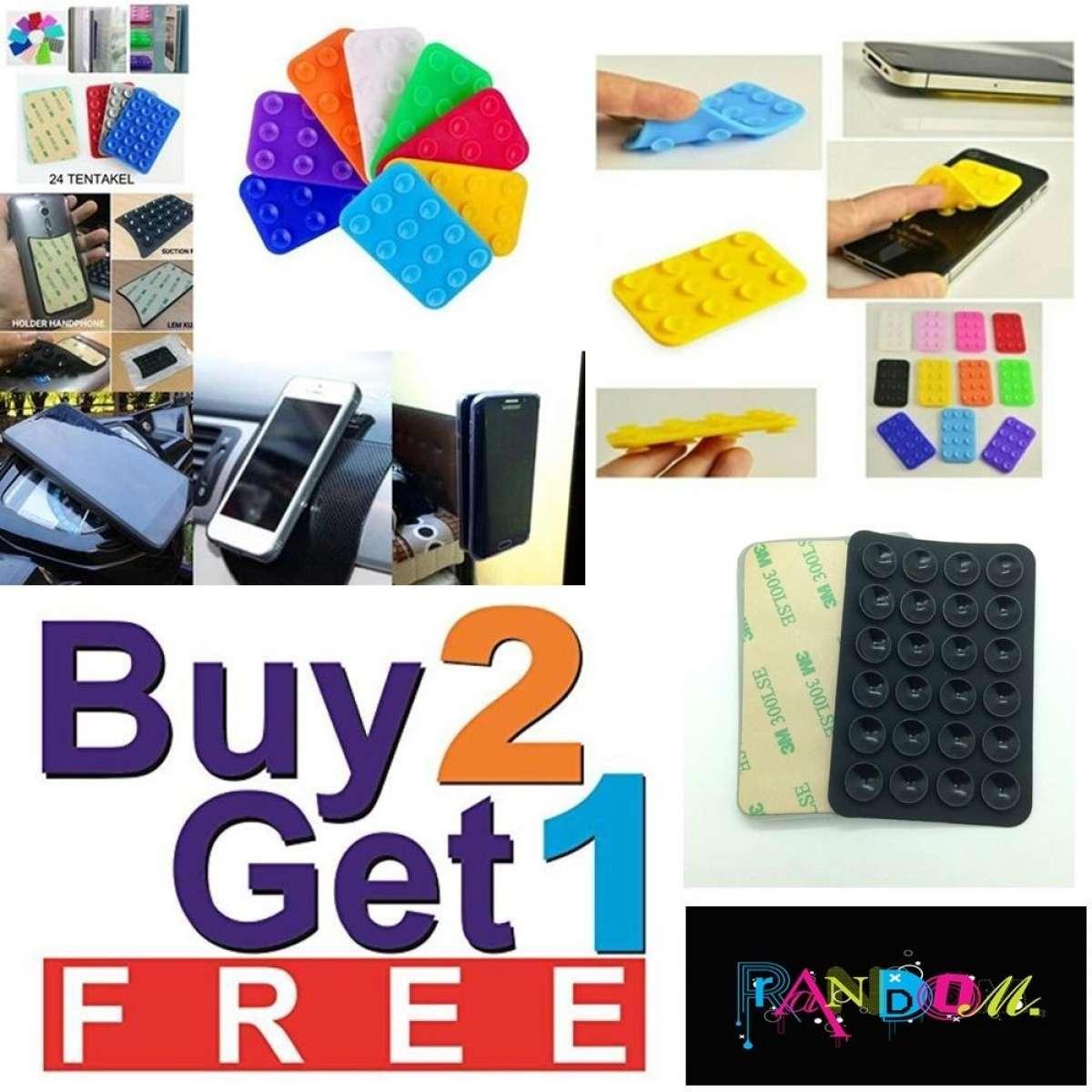 (BELI 2 GRATIS 1) Tentakel Gurita Tempelan Gurita Belakang Handphone Holder Hp - Hitam