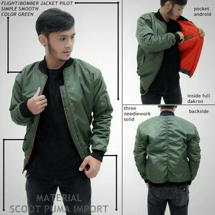 Jaket Pilot Bomber Warna Hijau keren