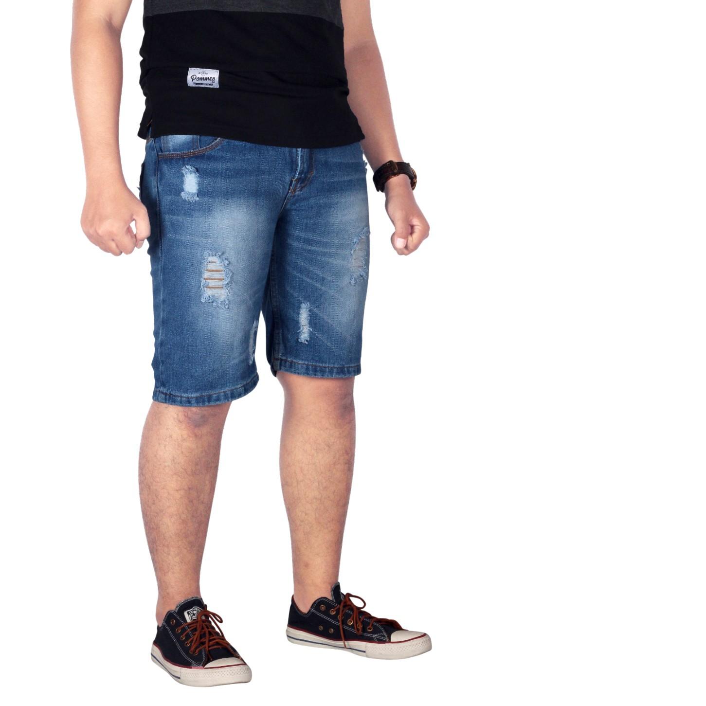 Dgm_Fashion1 Celana Jeans Panjang Sobek Denim Pria/Celana lepis/Celana Jeans Skinny Pria/Celana Panjang/ Celana Pria/Celana Casual/celana denim/celana jeans hitam/jeans polos /CELANA JEANS PENSIL AP 5690 Biru Tua