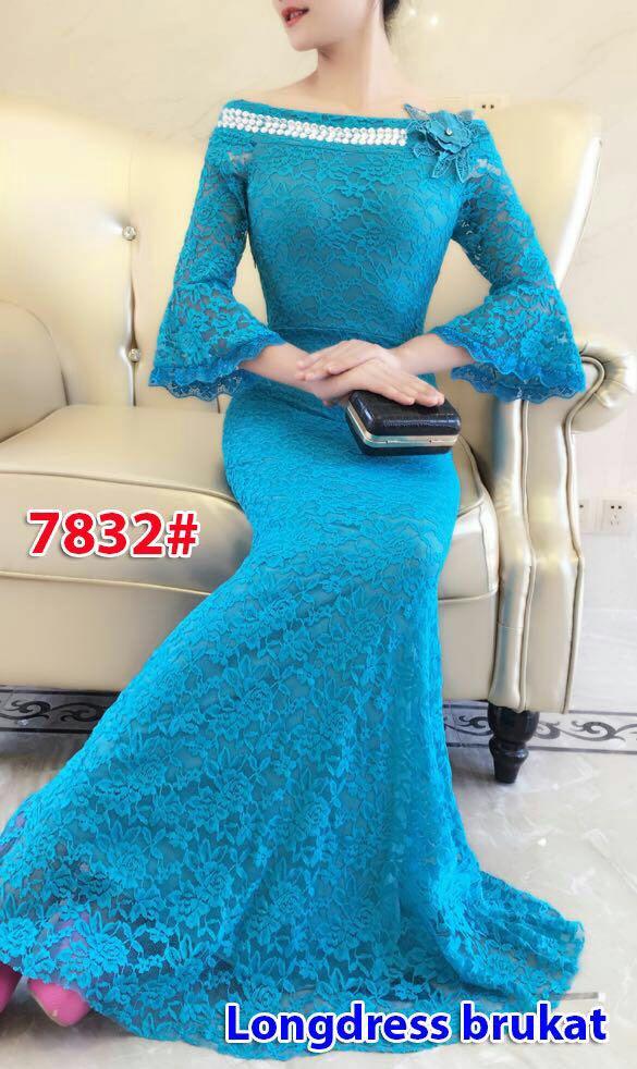 7832# baju pesta import / gaun pesta import / baju pesta brokat / longdress fashion import