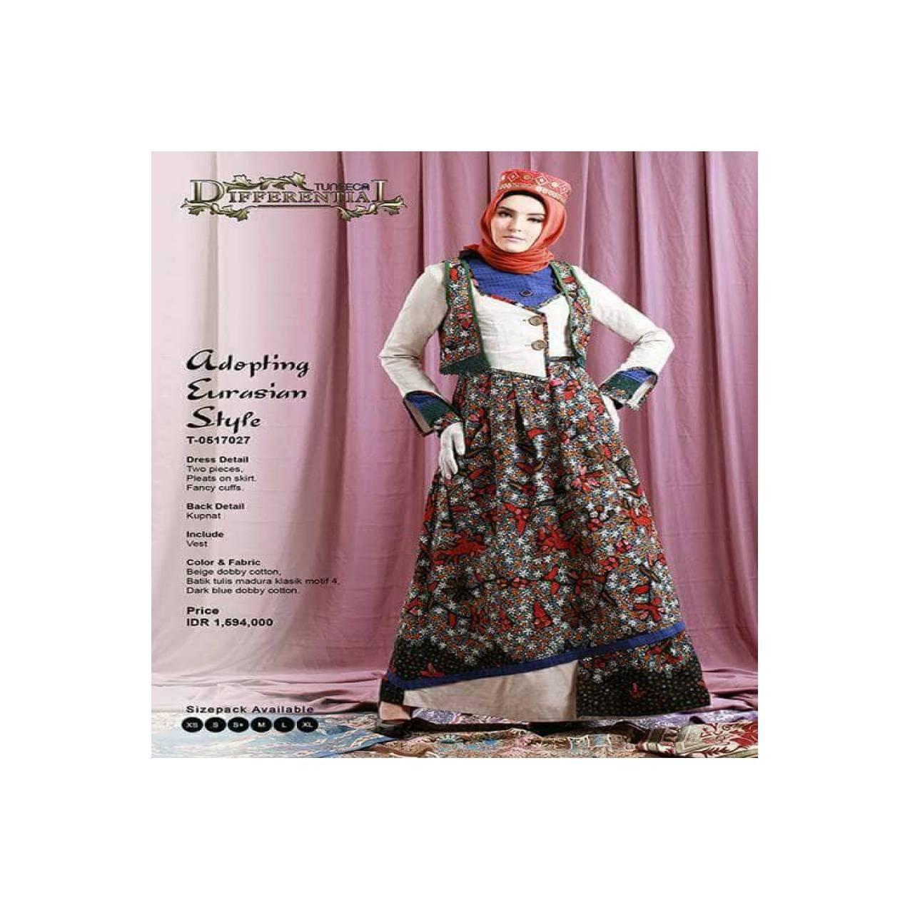 GAMIS BATIK MADURA / GAMIS TUNEECA / BATIK TULIS MODERN / 0517027 - Beige, XS