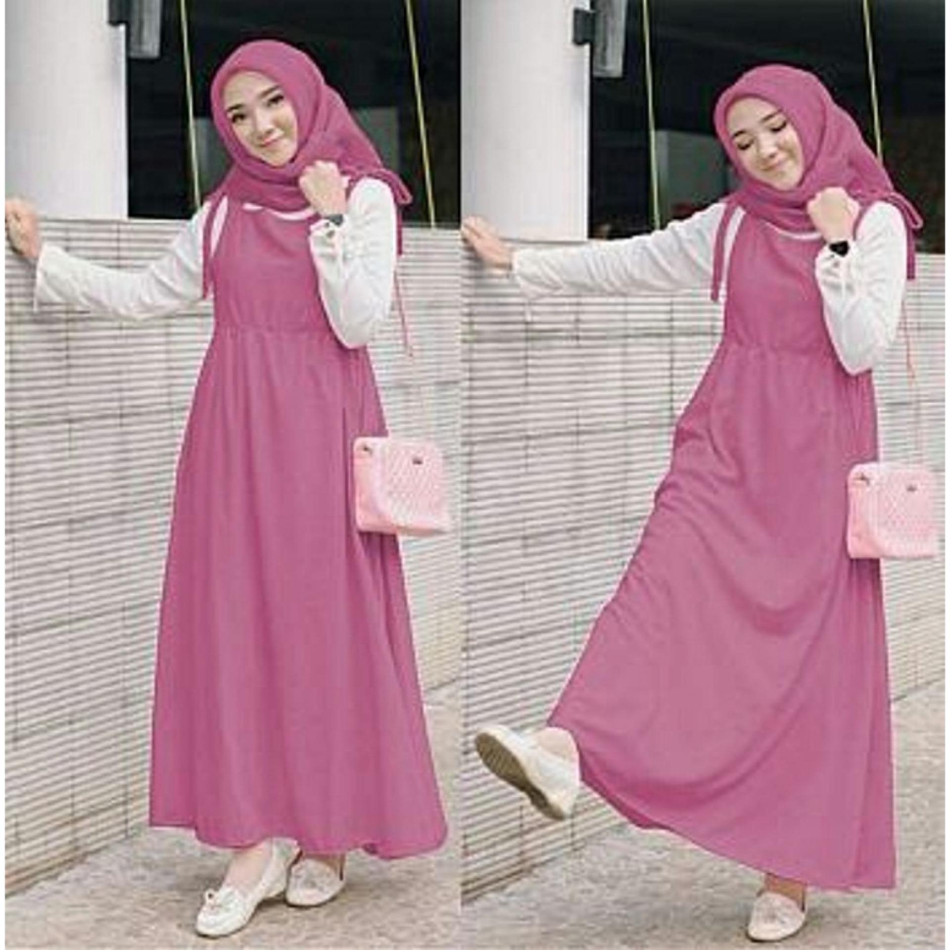 DIONISIA Overall Maxi Dress Muslim Wanita Gamis Terbaru Lengan Panjang Pashmina WAKANDA