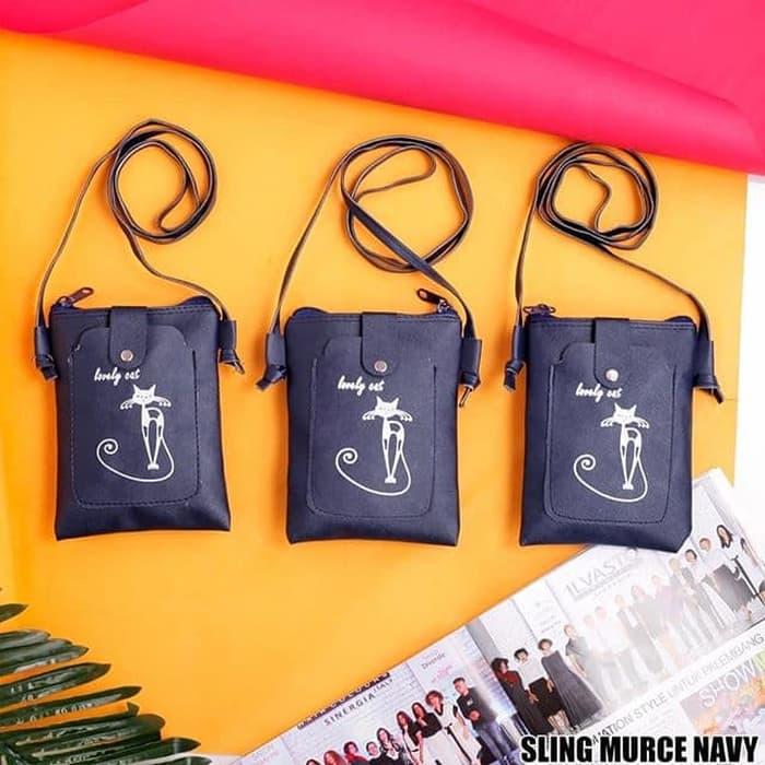 TAS SLEMPANG / TAS MINI / MINI BAG / TAS SANTAI / ailafashion / KADO ULTAH / KADO TAS / TAS MURAH / TAS SLEMPANG MURAH / KADO TAS MURAH / TAS MURAH SURABAYA / HADIA MURAH / SLING MURCE NAVY - Navy