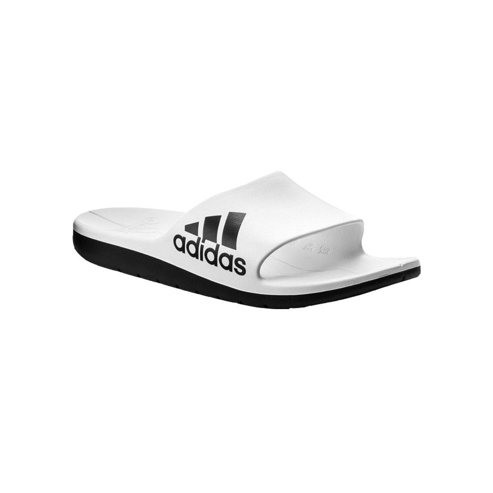 Sandal Olahraga Casual Adidas Aqualette Cloudfoam Slides - White Black CM7927