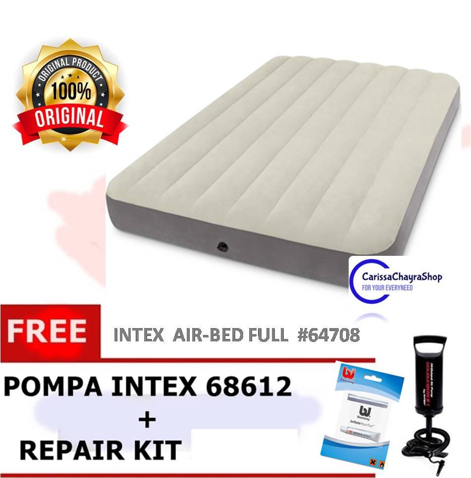 Kasur Intex Durabeam Deluxe High Airbed (FULL) #64708 + FREE Pompa Angin Seharga Rp 65.000