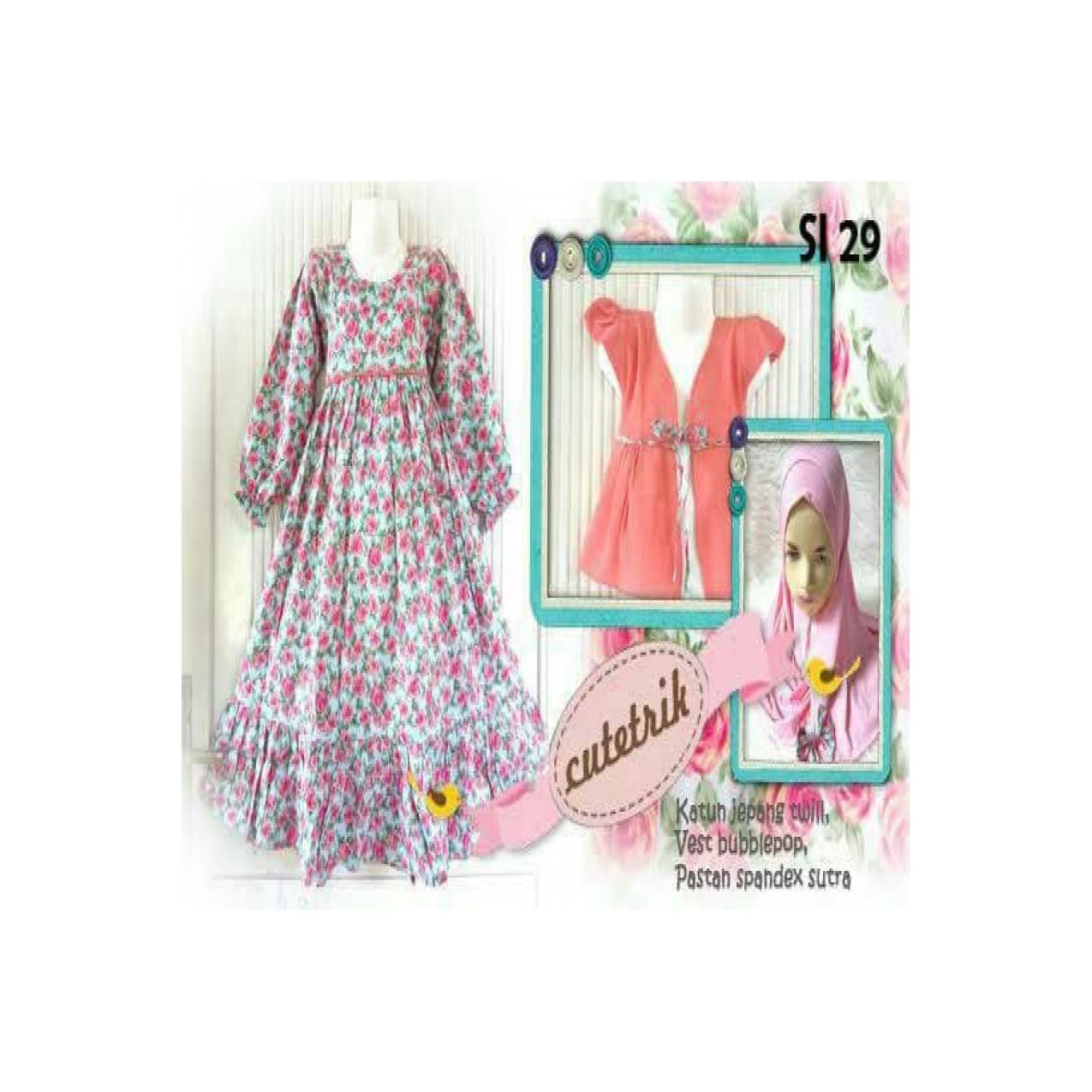 gamis rompi anak peach shabby chic