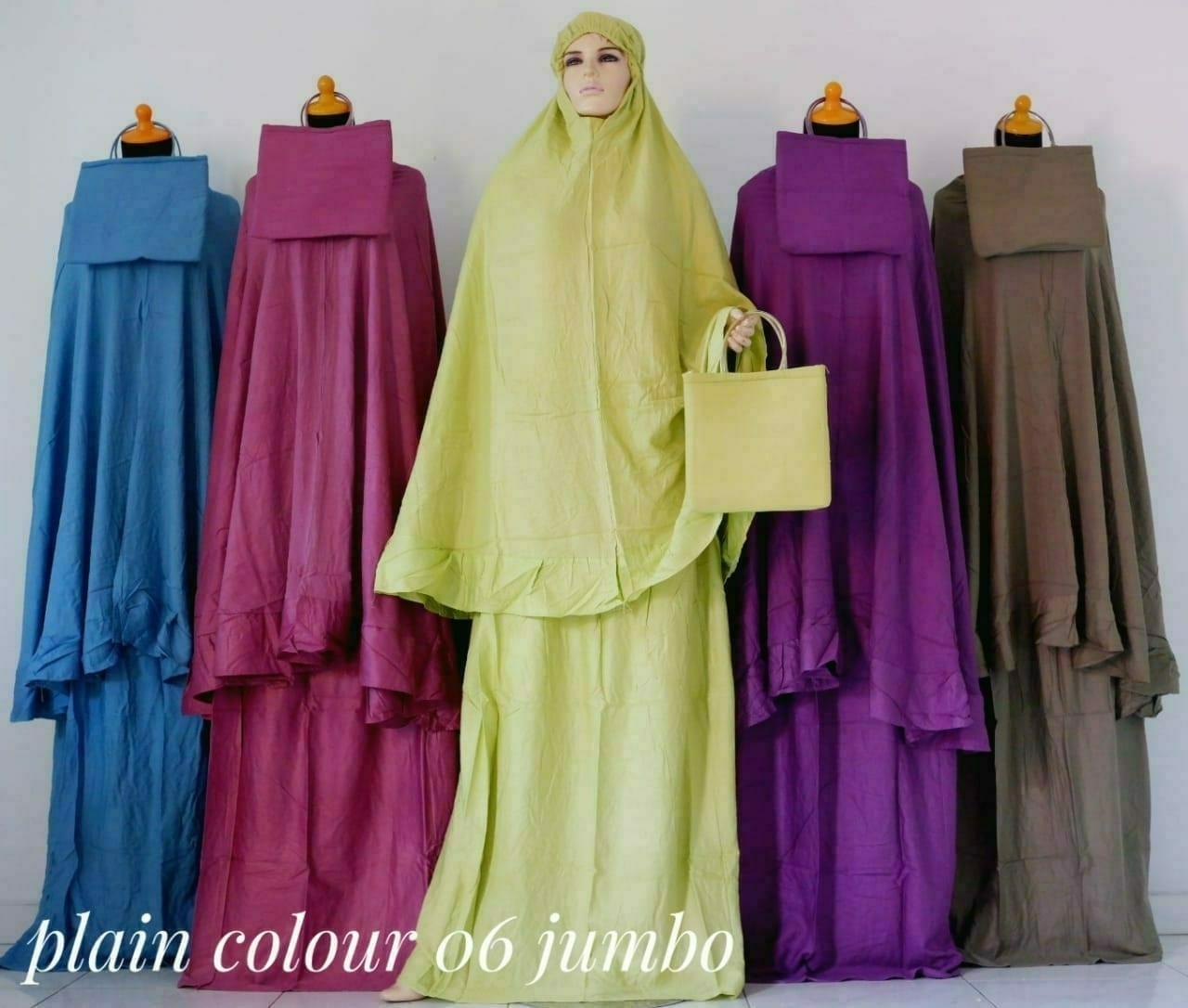 Mukena Bali Dewasa Bahan Rayon Premium Plain Colour 06 Jumbo - Azr Collection