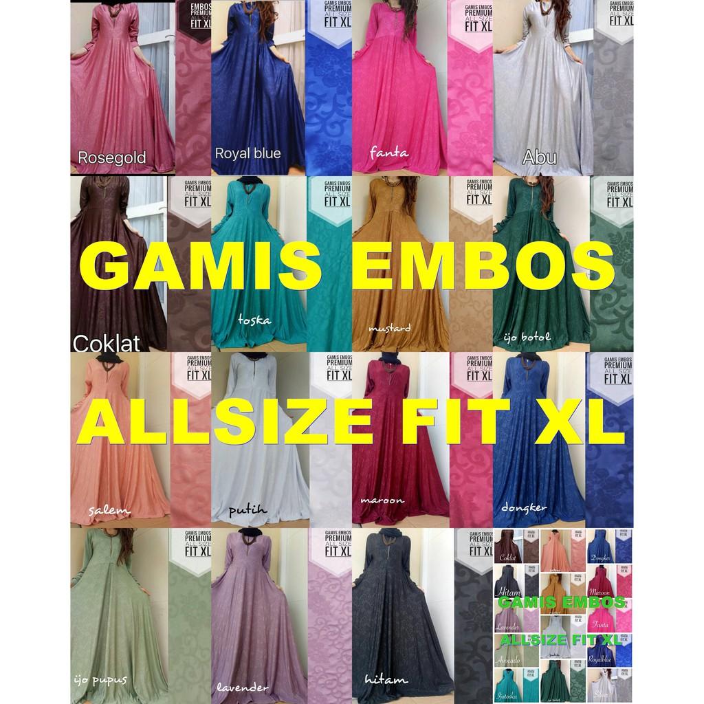 TERLARIS DAN TERMURAH.. GAMIS JERSEY EMBOSS ALLSIZE FIT XL (PEACH XL)