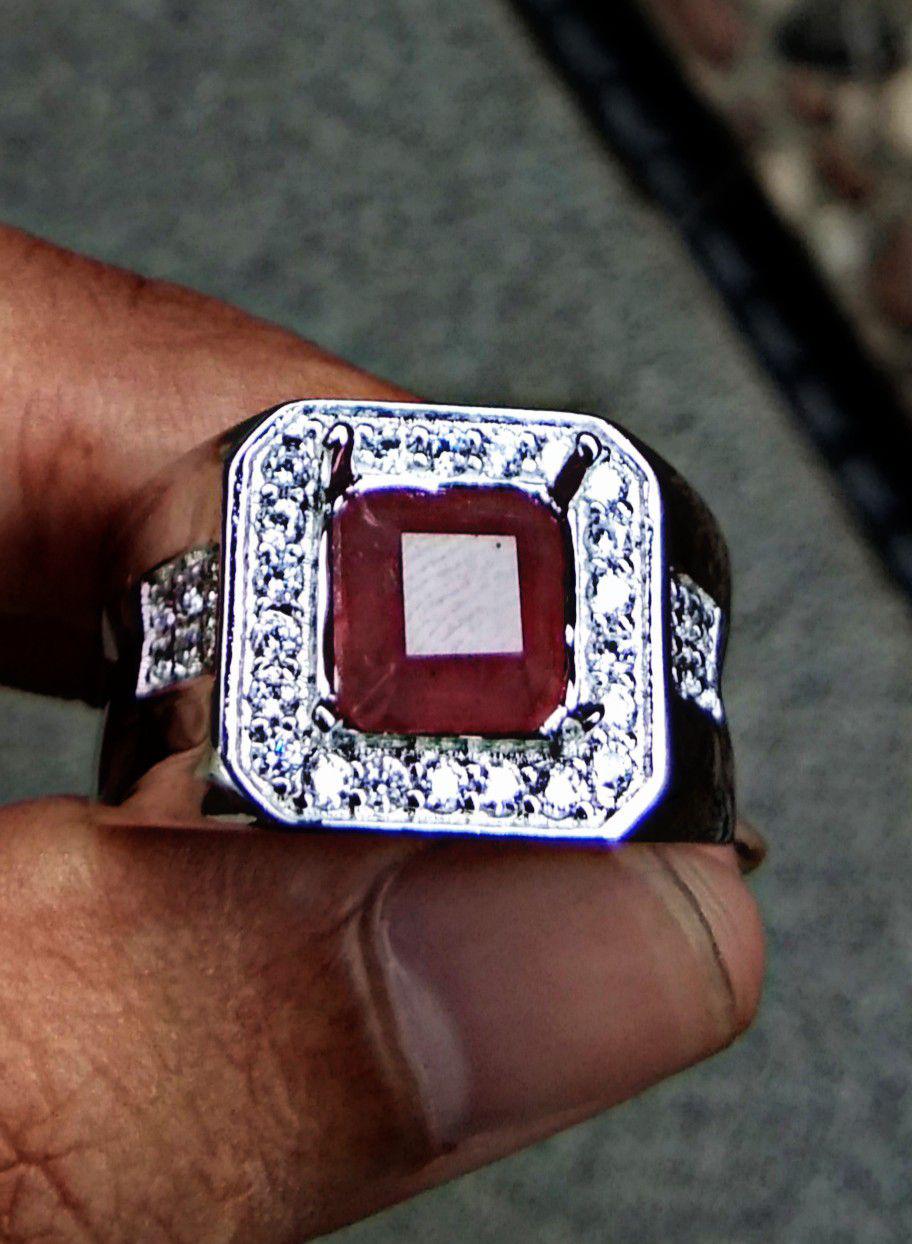 Cincin ruby asli natural merah delima cincin pria cincin kawin cincin couple