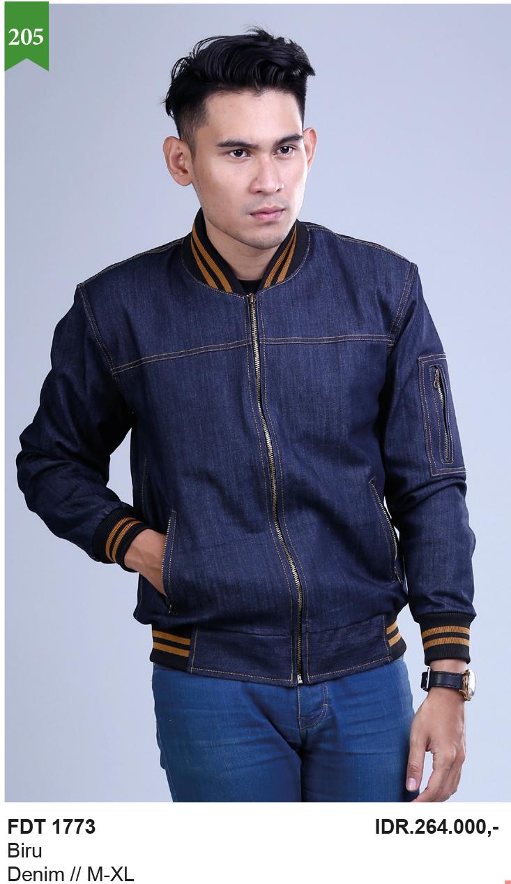 Garsel Fashion Jaket Pria Bahan Denim Warna Biru - FDT 1773