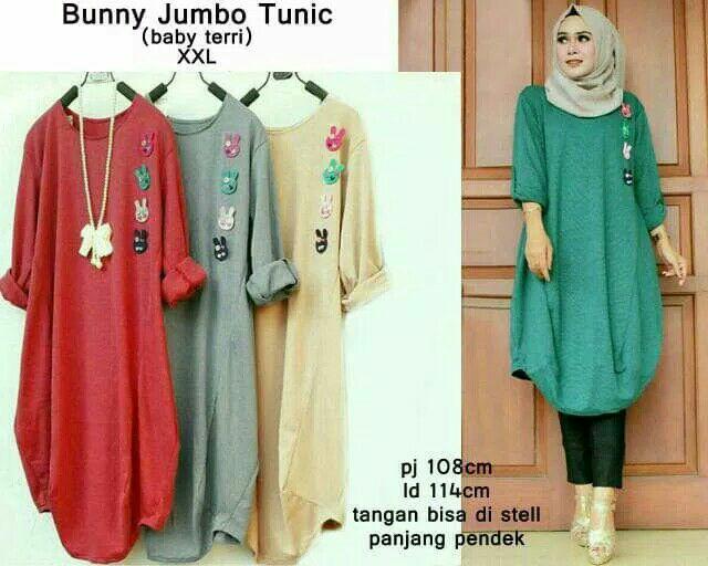 Bony jumbo tunic/baju tunic jumbo/atasan muslim bigsize murah