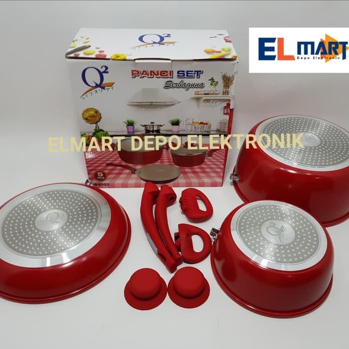 Q2 panci set anti lengket serbaguna 5pc Q2 8333/