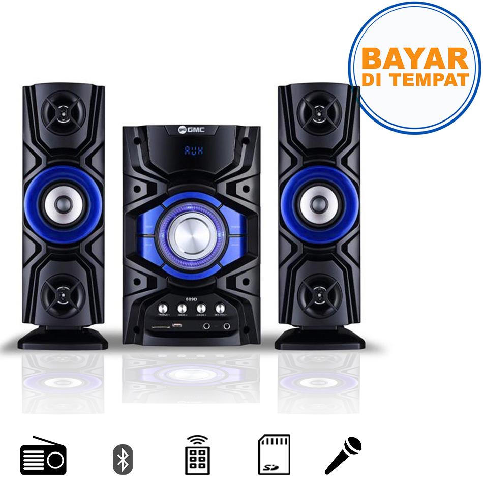 GMC 889D Audio Multimedia Speaker Bass Booster Bluetooth Karaoke - Biru
