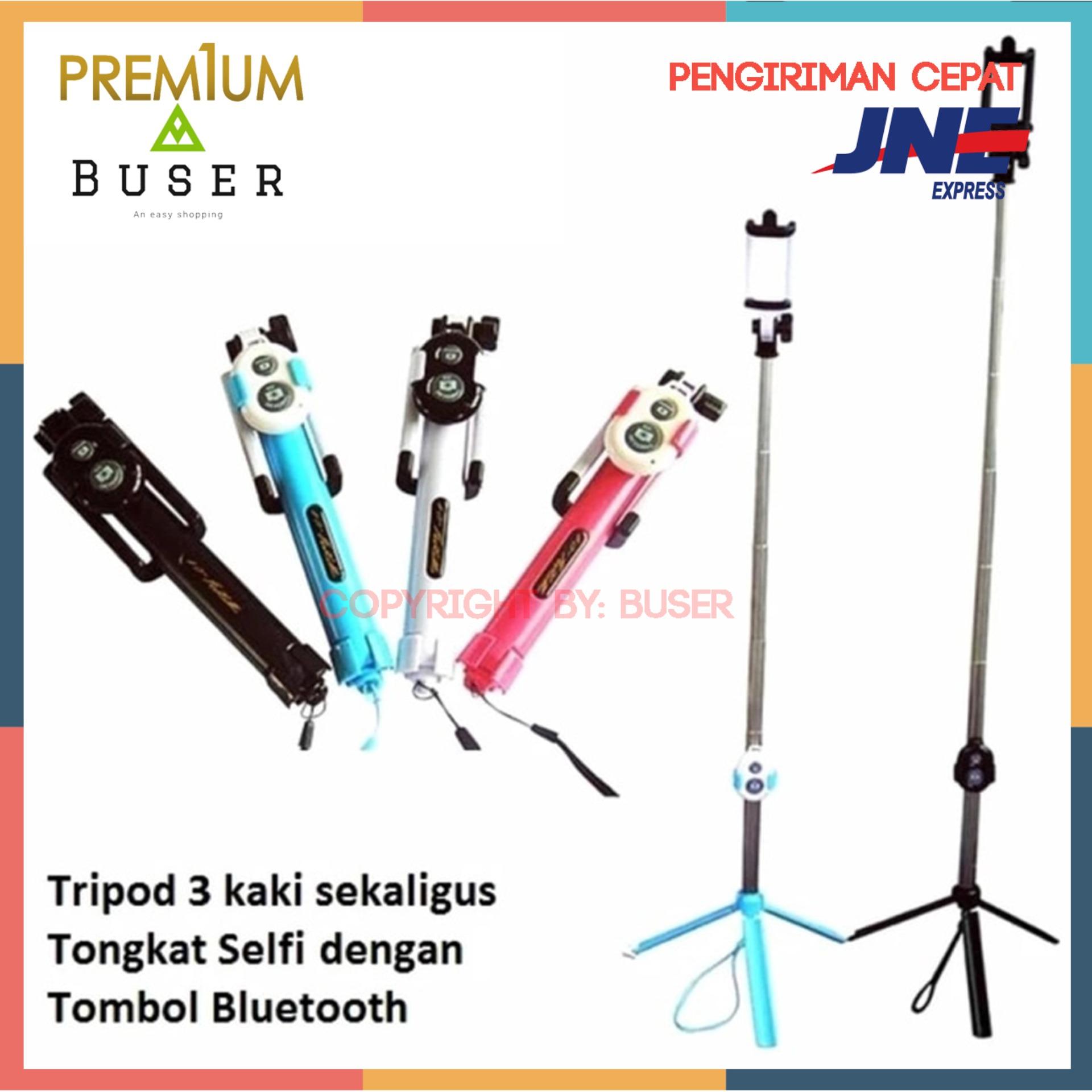 Tongsis 3 in 1 With Bluetooth + Tripod Selfie Stick