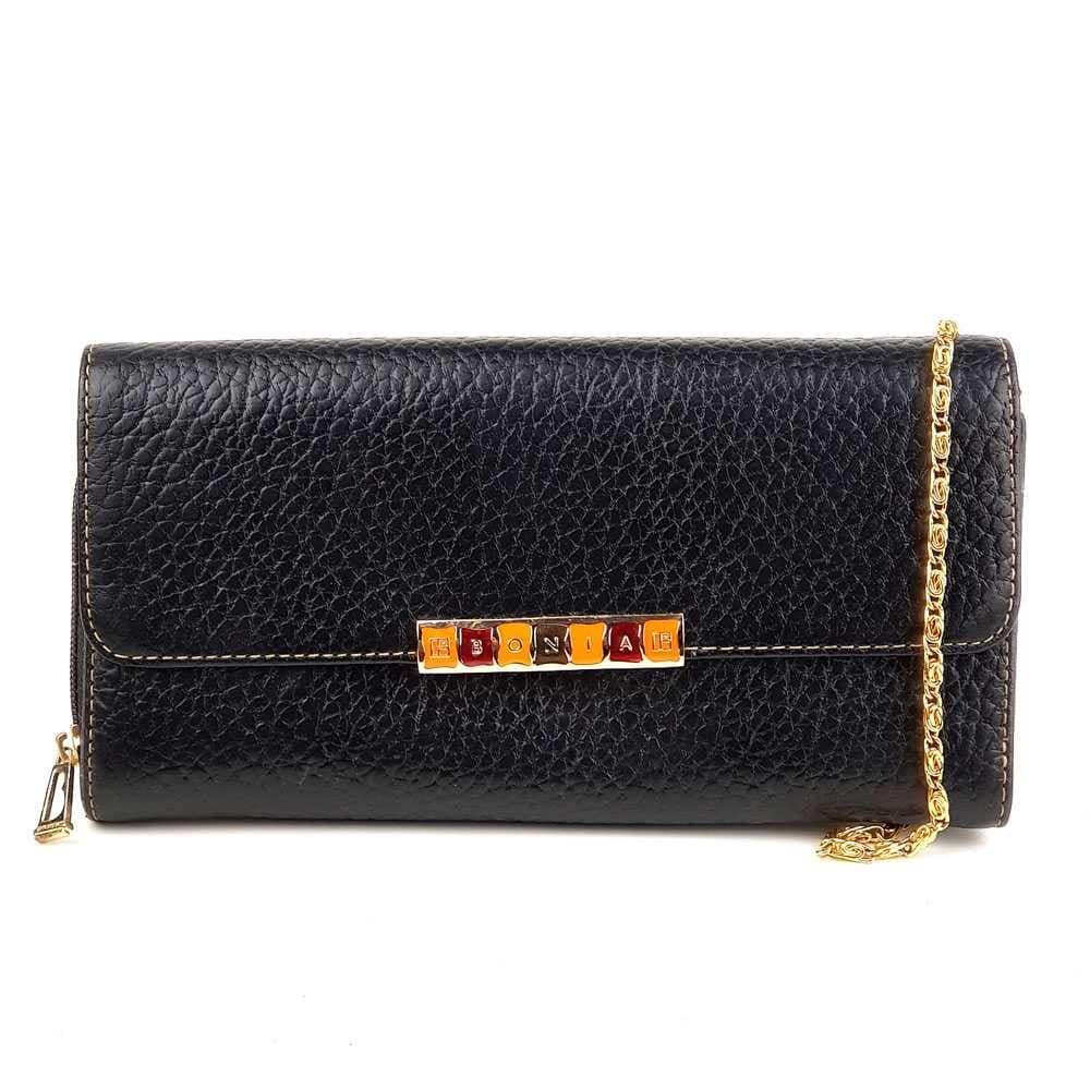 Dompet Panjang Kulit Asli Pria Wanita Murah - BONIA SUSS BLACK