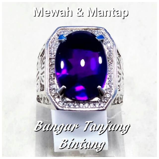 Diskon Promo Perhiasan Aksesoris CINCIN BATU AKIK PERMATA BUNGUR TANJUNG BINTANG MEWAH DAN ELEGAN Murah