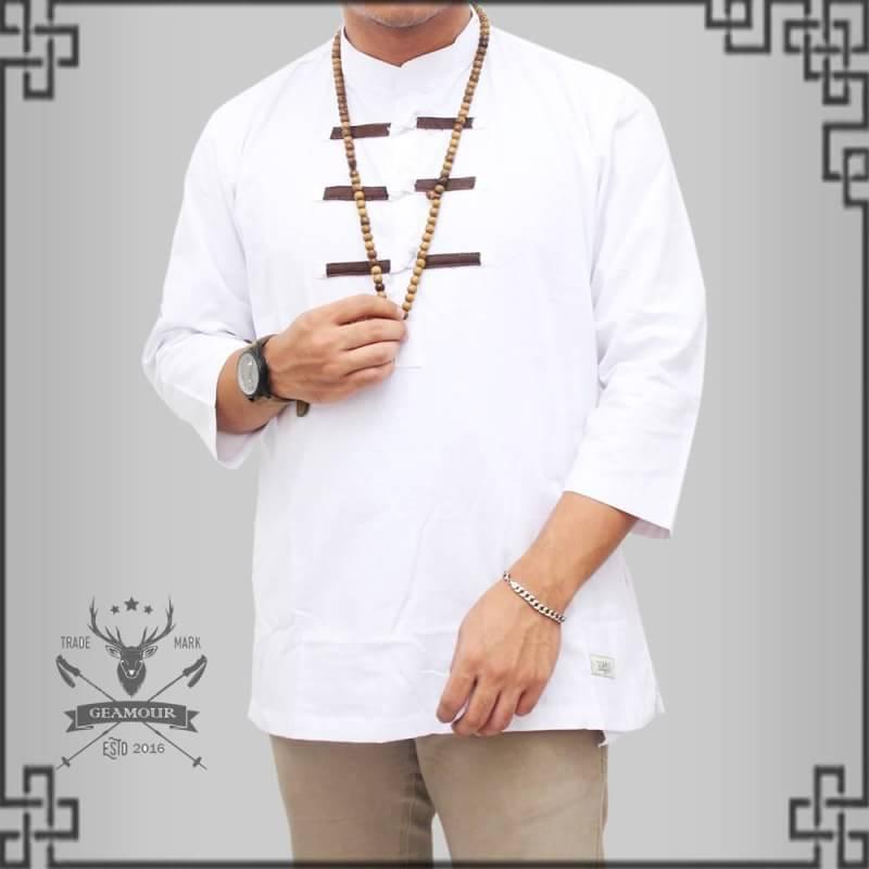 3K Fashion Kemeja Muslim Pria - Baju Koko Modern - Premium Cotton Cigarette