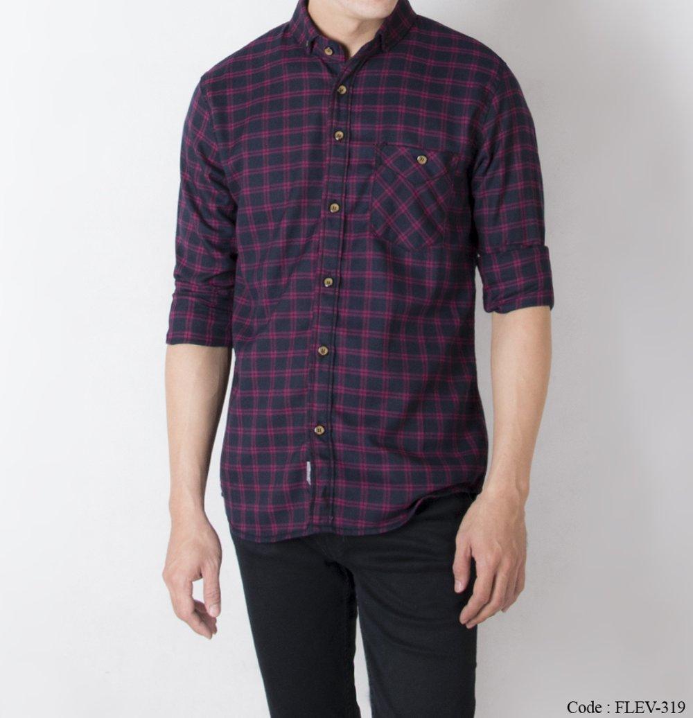 kemeja flanel pria slimfit lengan panjang dan kemeja motif kotak bahan flannel slim fit cowok flev-319 di lapak Planet Jeans planetjeans
