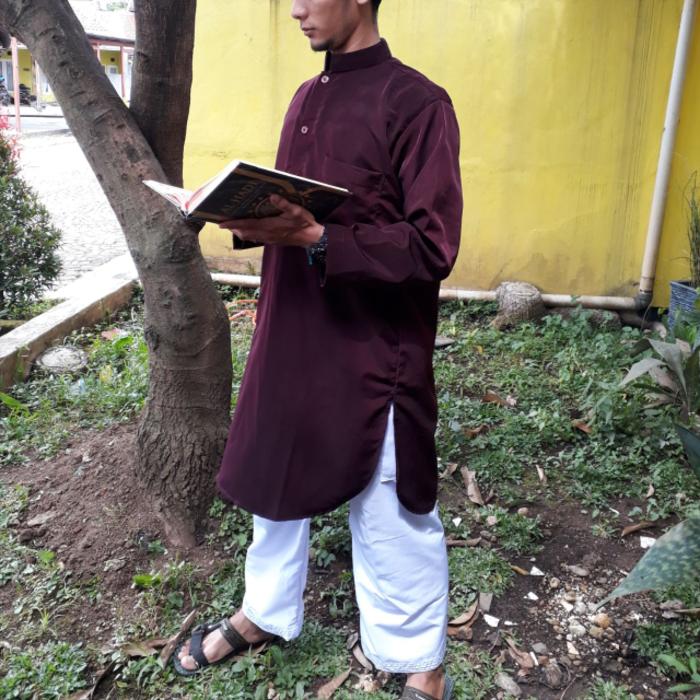 baju koko maroon baju gamis pria pakistan