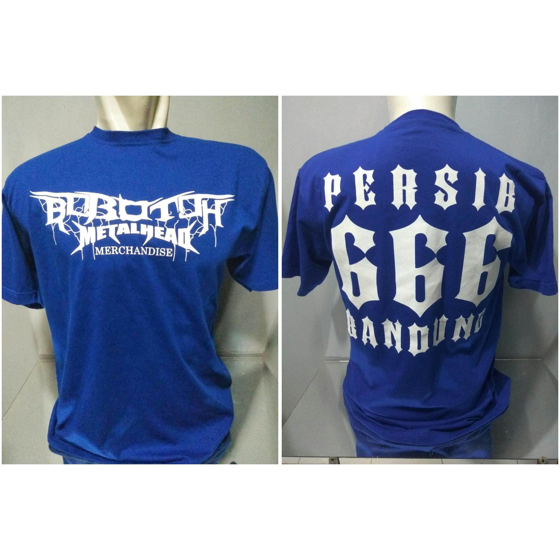 Baju supporter persib metal kaos bobotoh maung bandung tshirt viking bobotoh metalhead - persib bandung biru