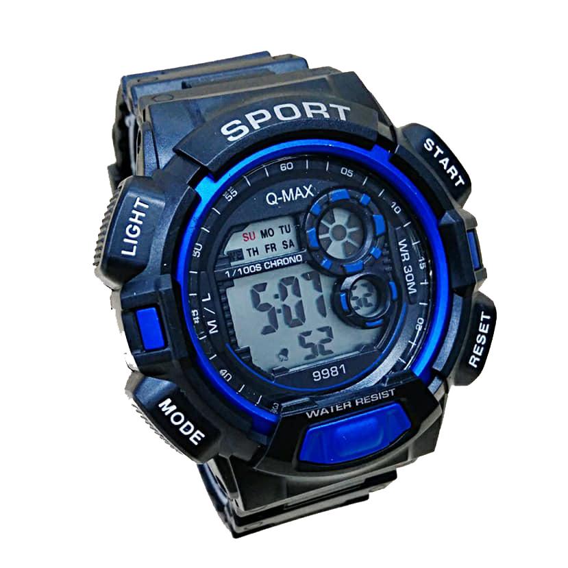 Q-Max 9981 Jam Tangan Sport Pria Anti Air Murah - Digital Movement - Tali Karet