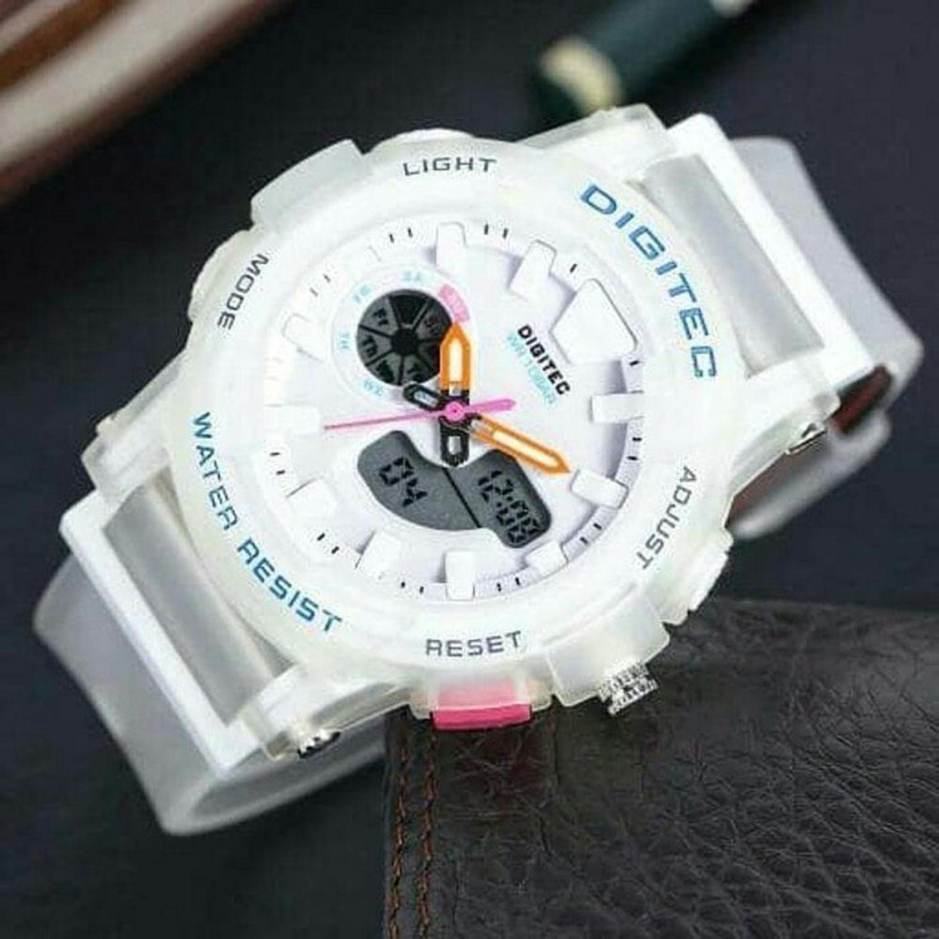 Digitec Jam Tangan Wanita Rubber Dualtime DG2099T - Water Resistant 10bar