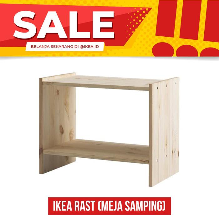 IKEA RAST Meja samping tempat tidur, kayu pinus