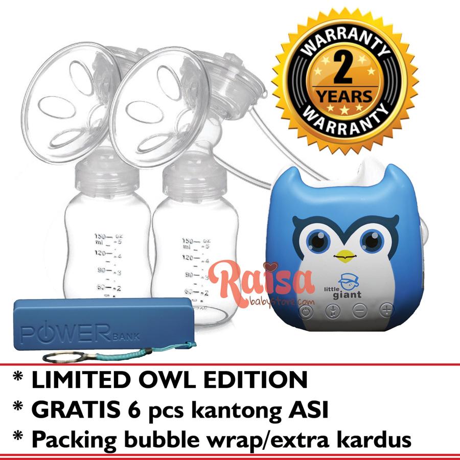 Little Giant Nano Limited OWL Edition LG-6936 Double Electric Breastpump Pompa Asi Elektrik Double Pump Gratis 6 pcs Kantong ASI