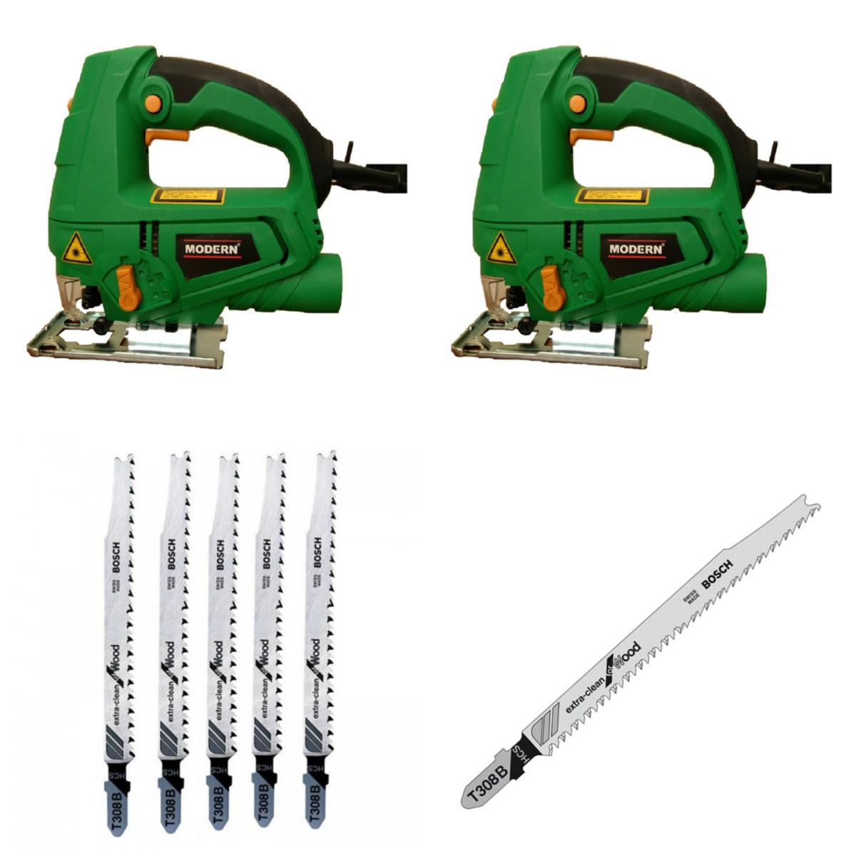 Paket Mesin Jigsaw Laser MODERN M-2200L & BOSCH T308B Mata Gergaji Kayu