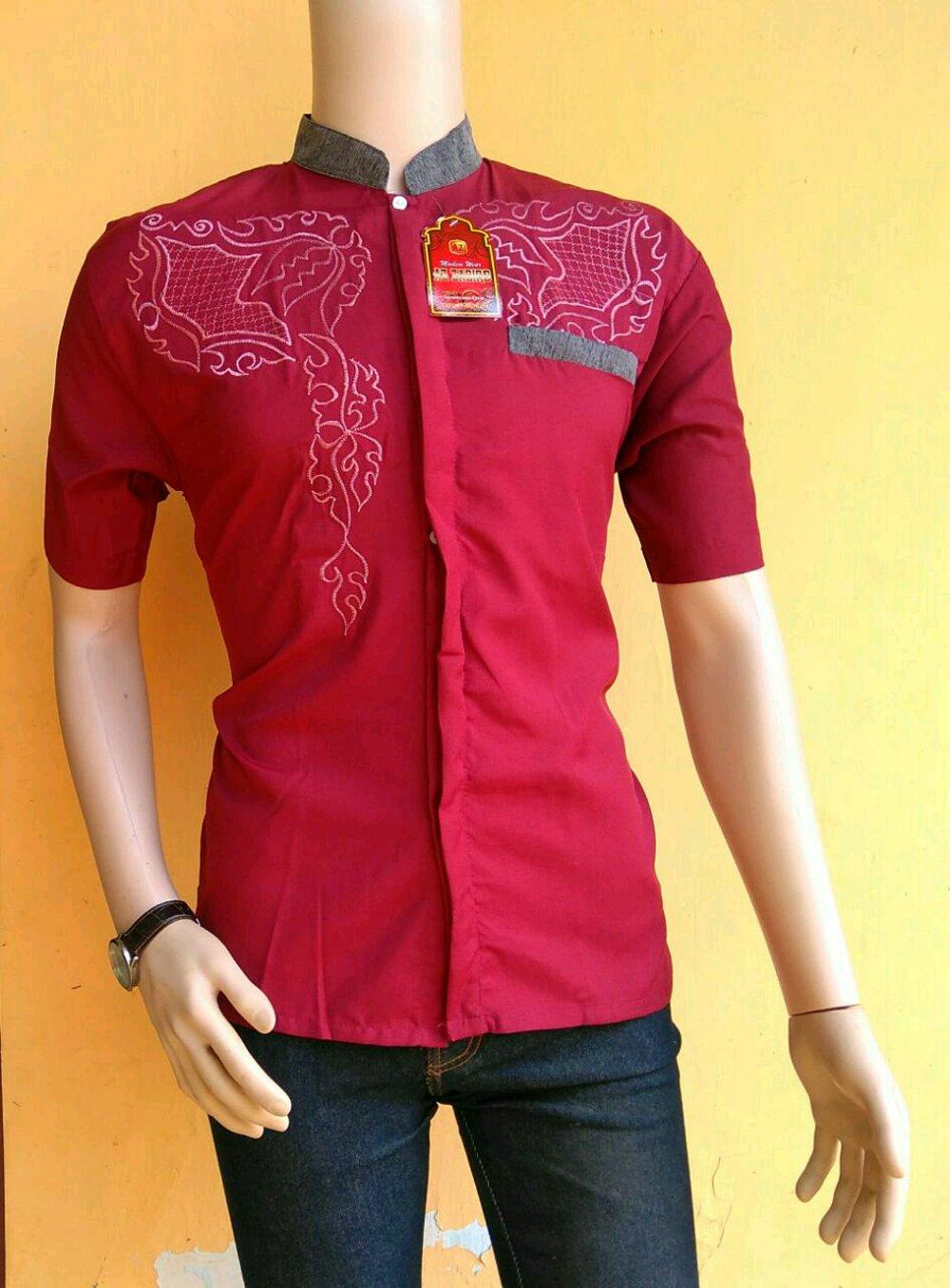 kemeja baju koko pria bordir empat warna di lapak BATIK MURAH JAYA aisyah_isa546