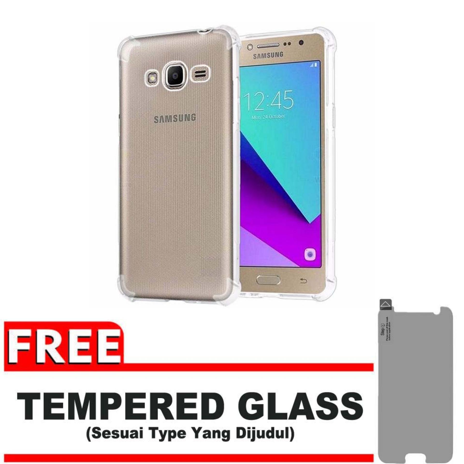 ShockCase for Samsung Galaxy J2 Prime / 4G LTE / Duos| Premium Softcase Jelly Anti Crack Shockproof - Gratis Free Tempered Glass Protector - Transparan
