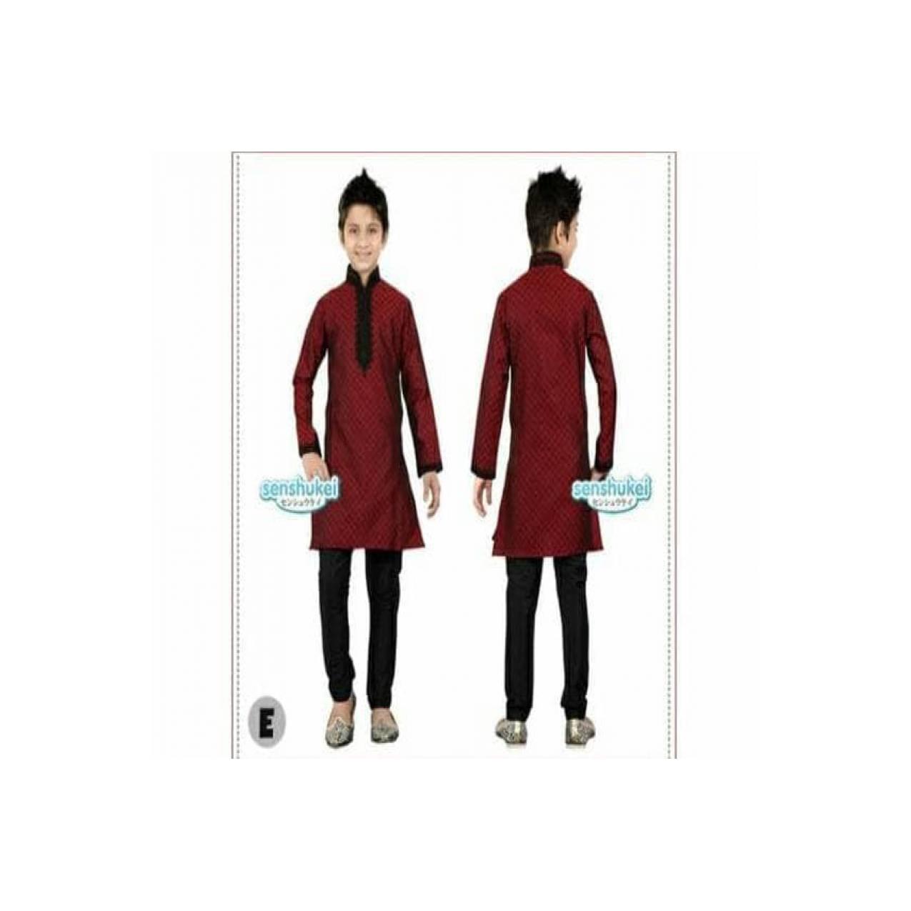 Senshukei 18i Baju Koko Maroon Anak Kecil Jeans Lebaran Kostum India