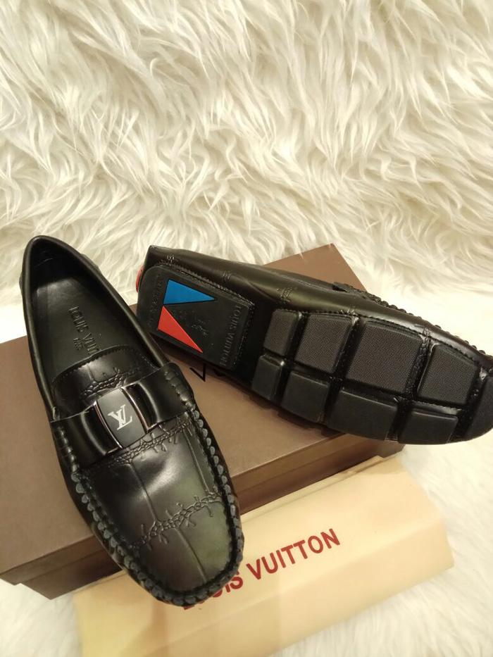 BEST SELLER!!! Jual Sepatu Loafers Pria Branded Kulit Asli - Lv - Louis Vuitton
