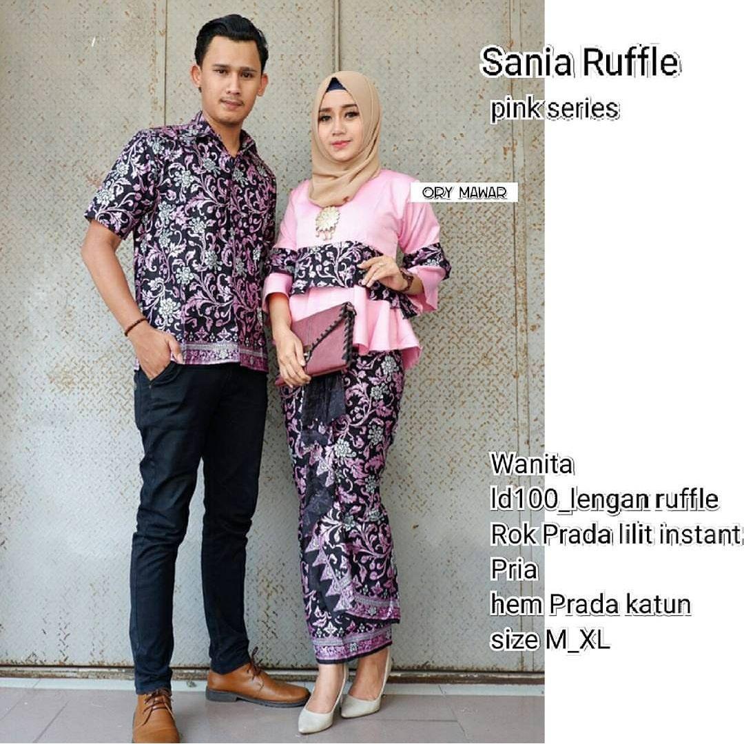 TERMURAH - Batik Couple / Couple Batik / Batik Sarimbit Sania Pink