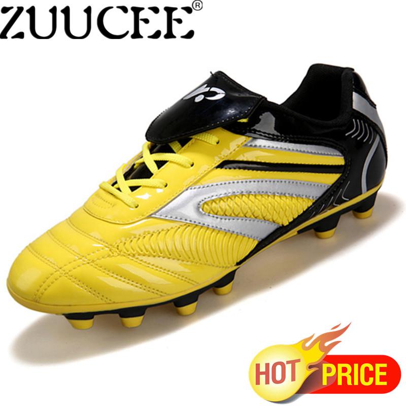 Zuucee Pria Modis Sepatu Sepak Bola Kuku Panjang Olahraga Sneakers (Kuning)-Internasional