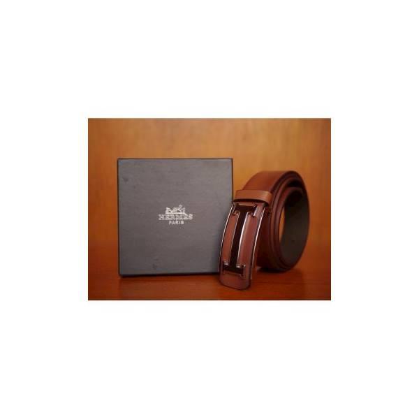 IKAT PINGGANG KULIT PRIA HERMES H02612 COFFEE