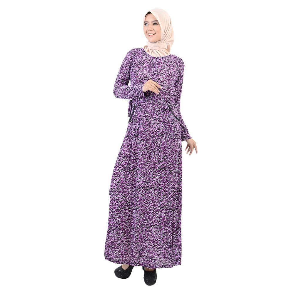Jfashion Long Dress Gamis Maxi variasi seleting depan - Shavana