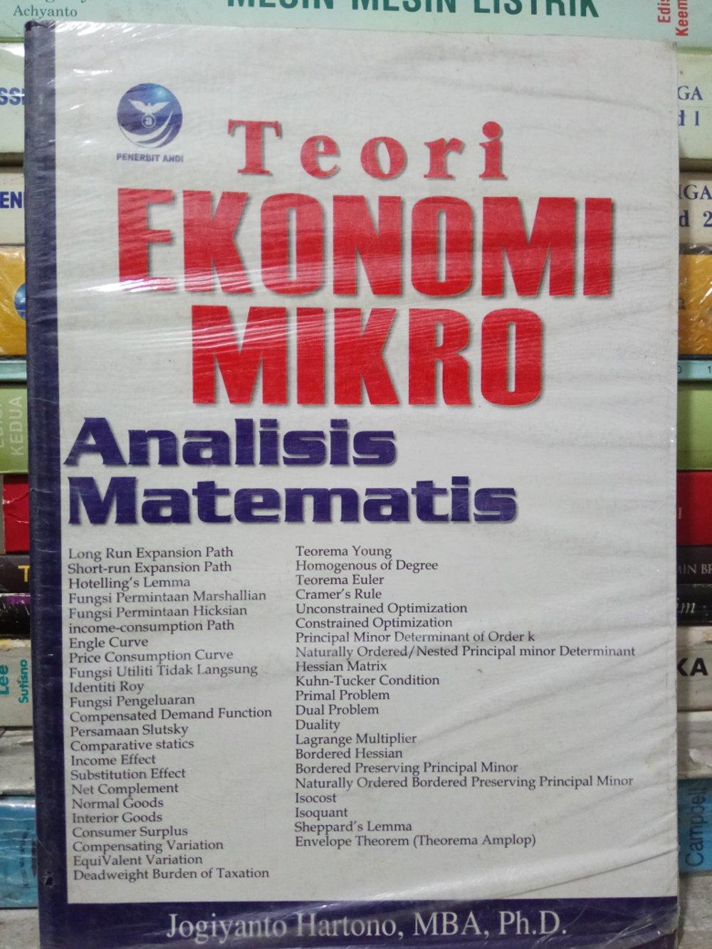 Buku Teori Ekonomi Mikro Analisis Matematis - Jogiyanto Hartono