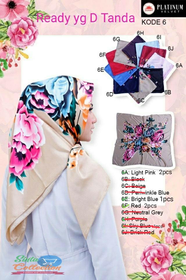 Hijab/ / Jilbab / Kerudung segi empat Saudia By Sunny Original Motif Bunga wang_olshop