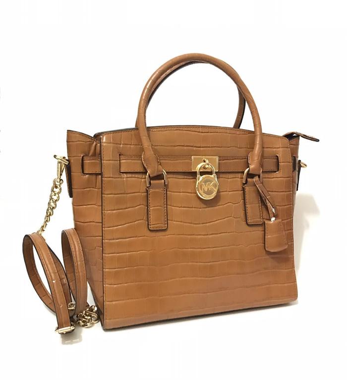 Diskon 10%!! Michael Kors Hamilton Satchel Embossed Acorn Tas Mk Original - ready stock