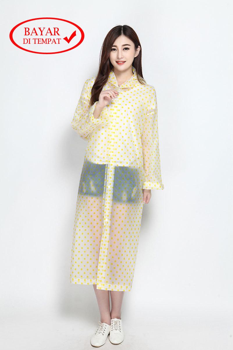 Jas Hujan Korea Polkadot Raincoat Poncho Ponco - Murah
